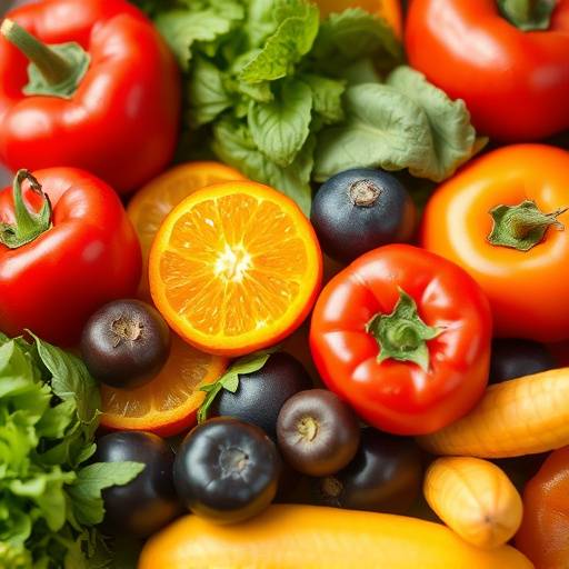 A close-up of a variety of fresh fruits and vegetables, highlighting the importance of a balanced diet for overall health and vitality.