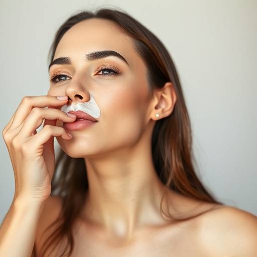 A person applying moisturizer to their face