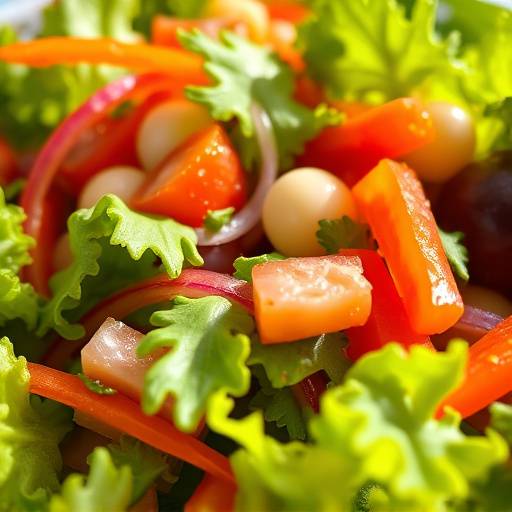 Close up of healthy colorful salad.