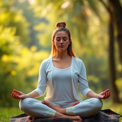 Person meditating in a peaceful environment, highlighting mental wellness